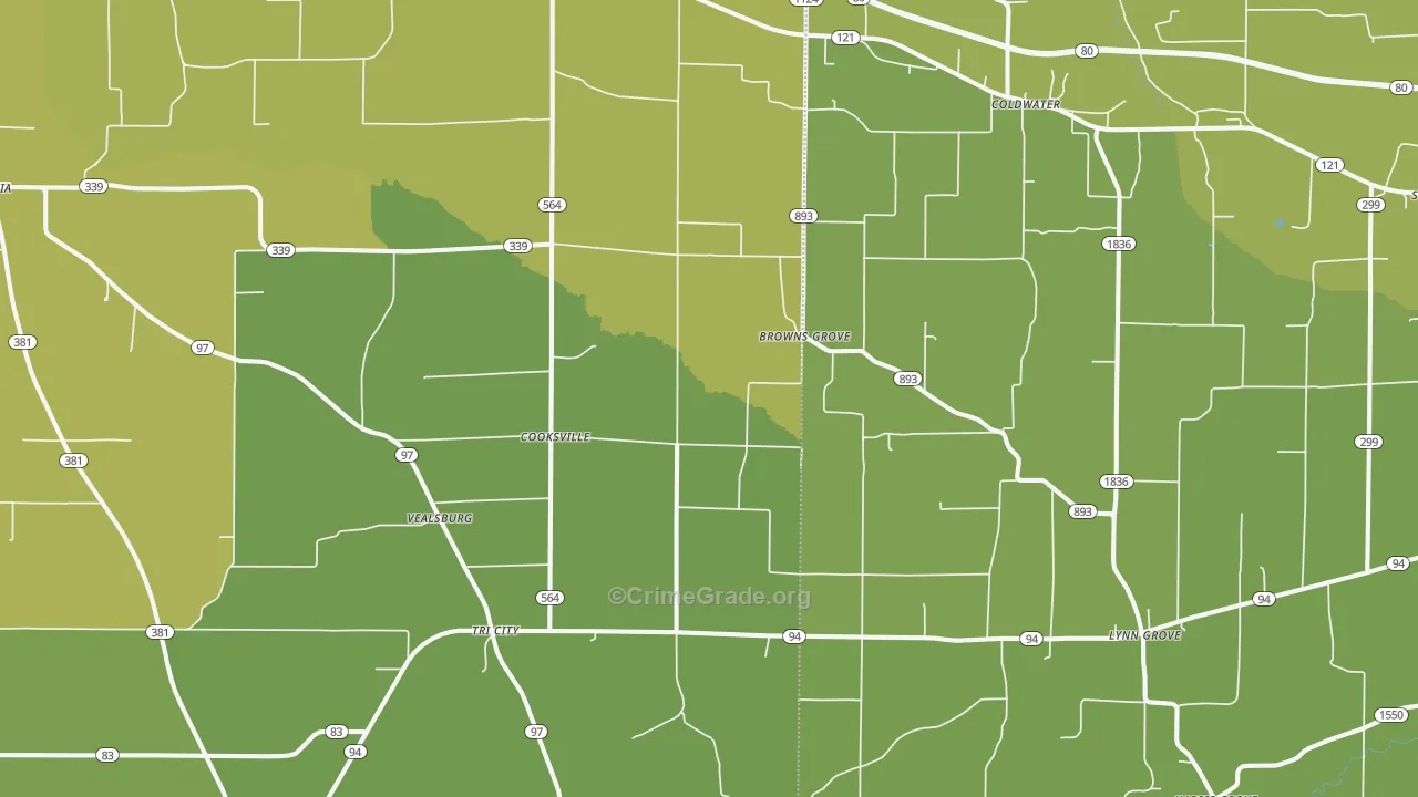 Farmington, KY Map of Murder Rates