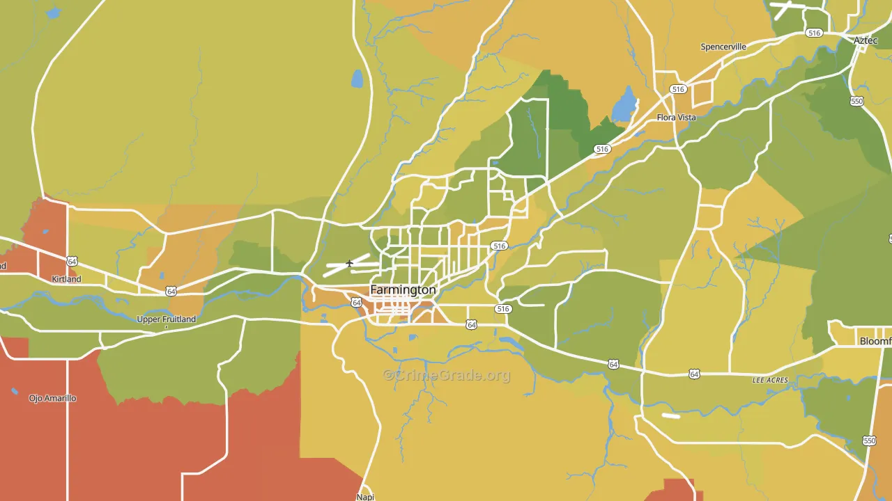 Farmington, NM Map of Murder Rates
