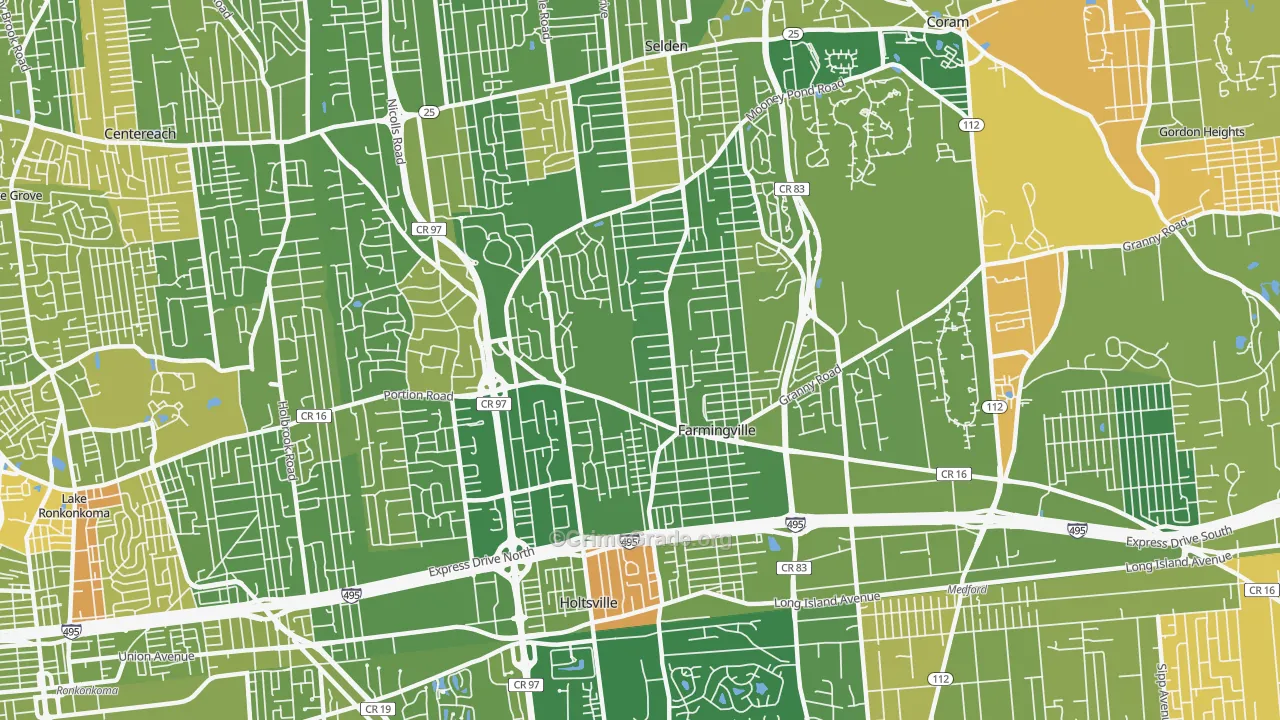 Farmingville, NY Map of Murder Rates