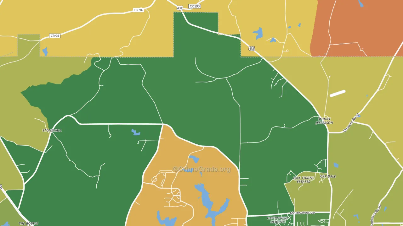 Farmville, AL Map of Murder Rates