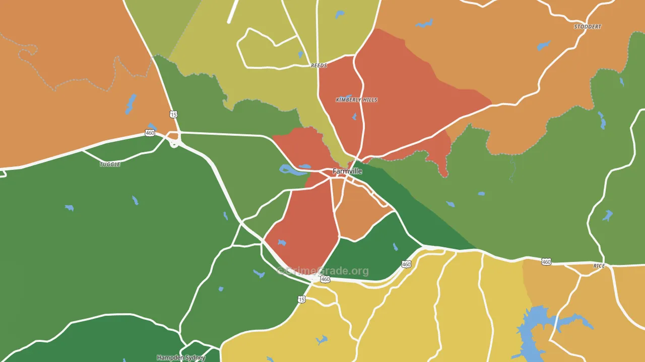 Farmville, VA Map of Murder Rates