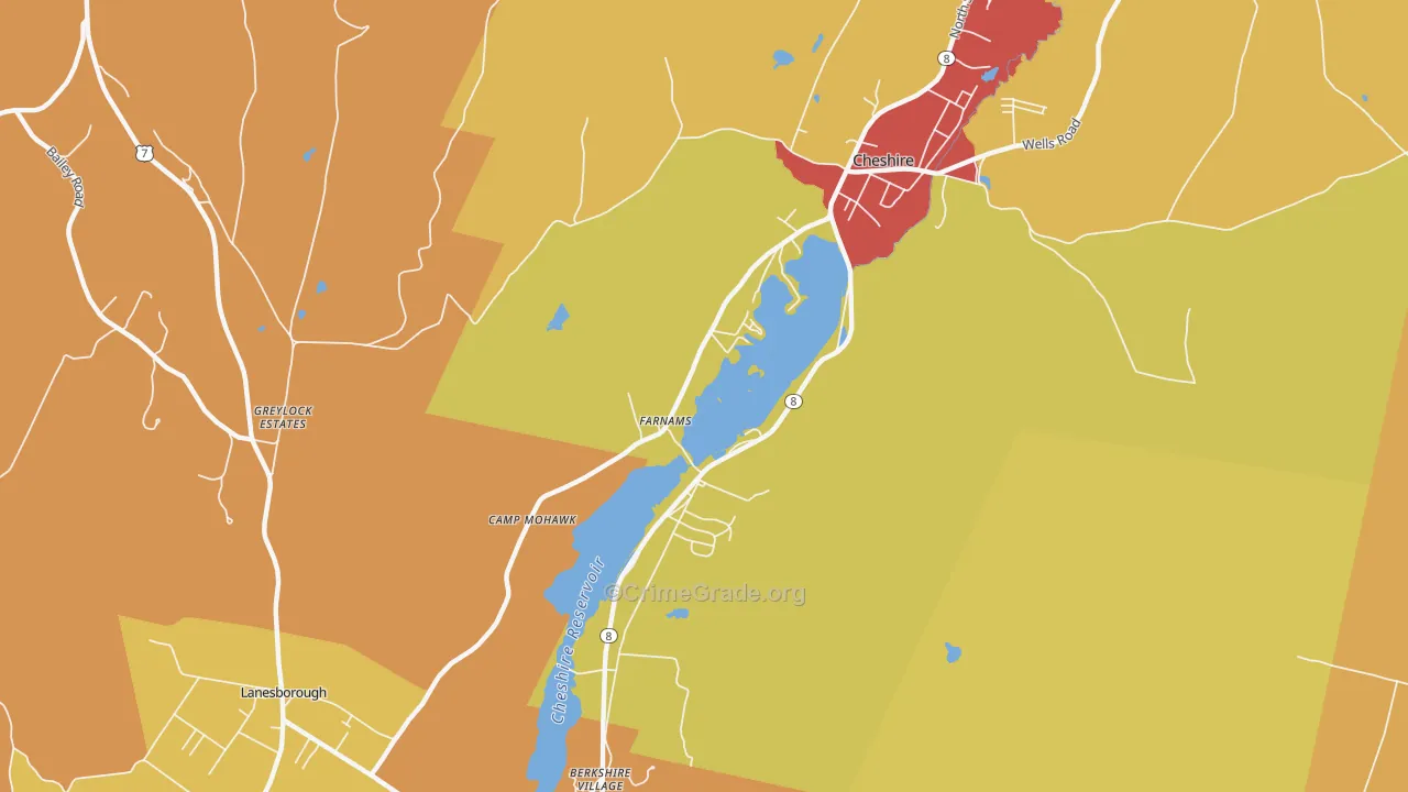 Farnams, MA Map of Murder Rates