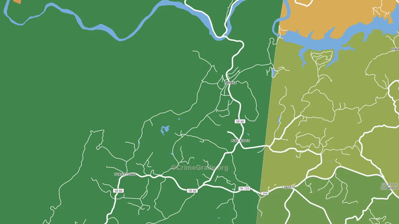 Farner, TN Map of Murder Rates