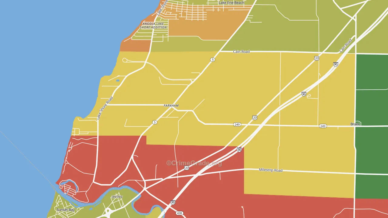Farnham, NY Map of Murder Rates