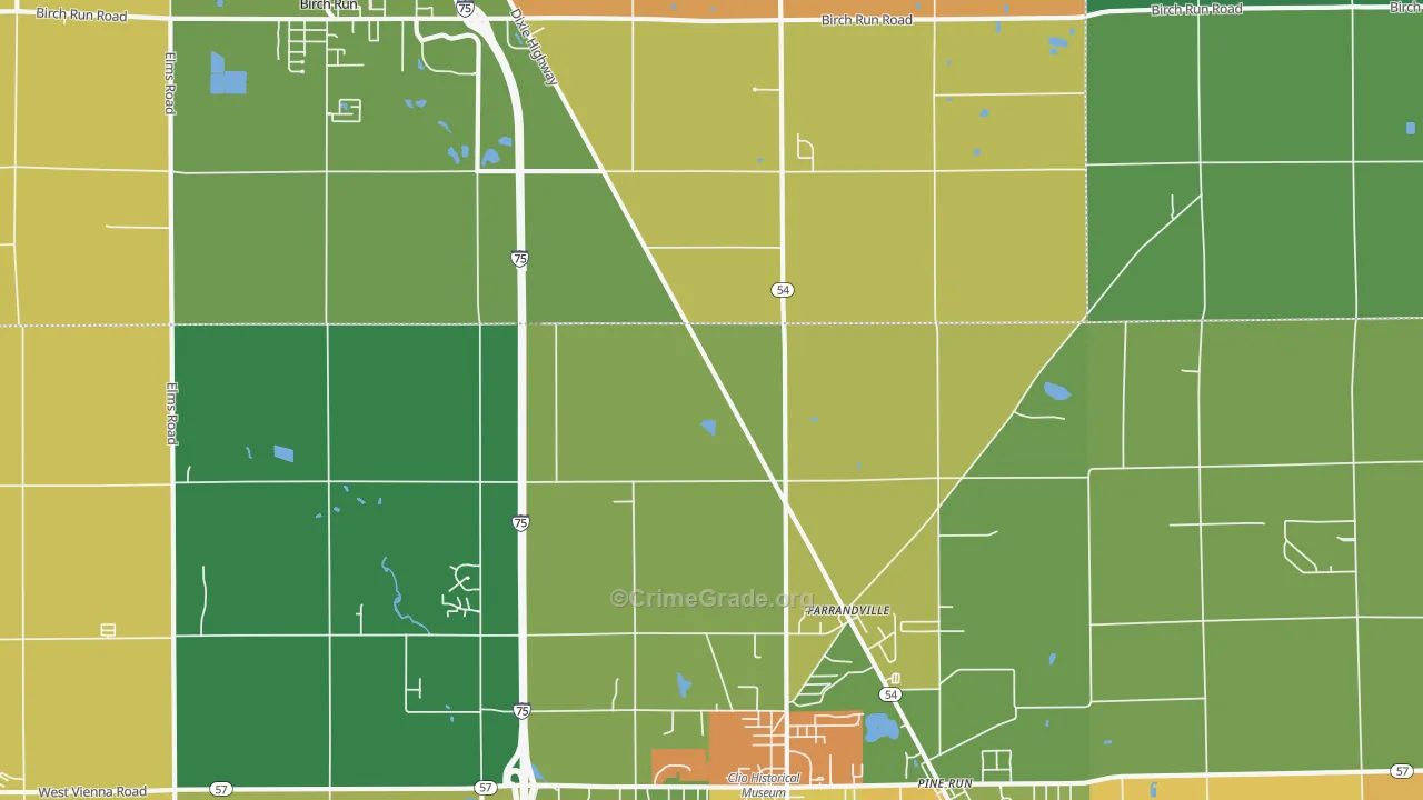 Farrandville, MI Map of Murder Rates