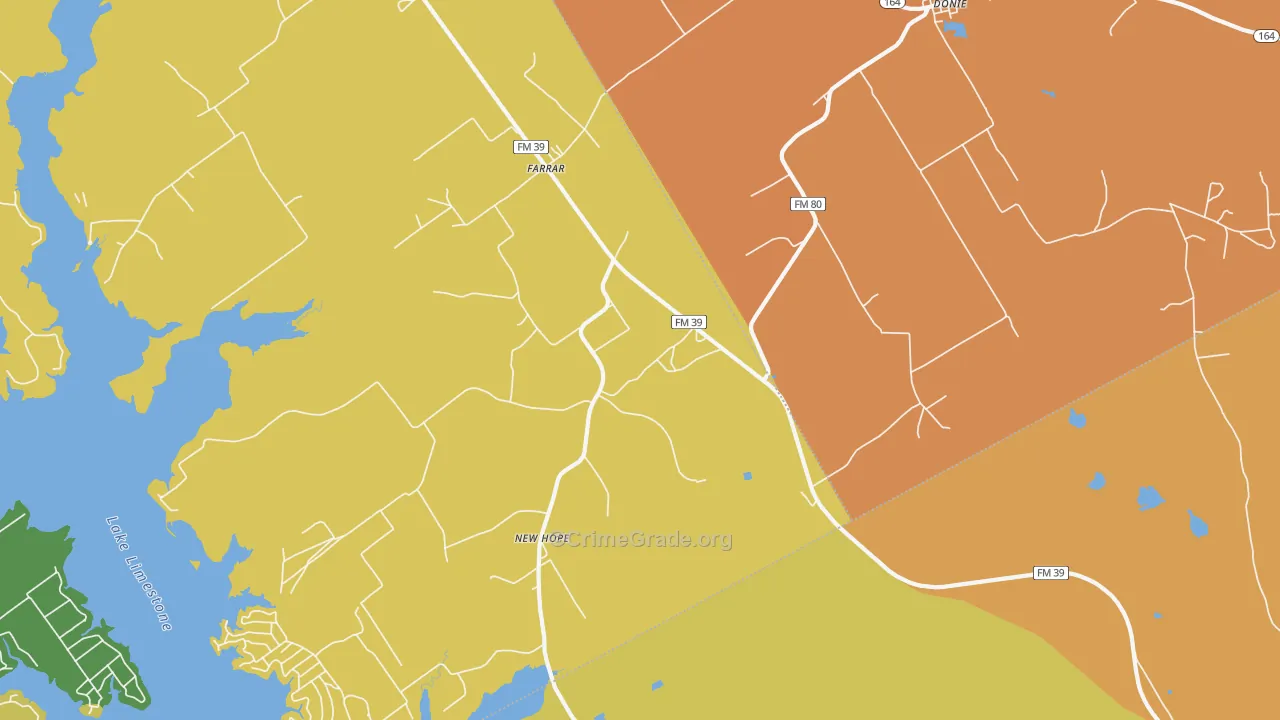 Farrar, TX Map of Murder Rates