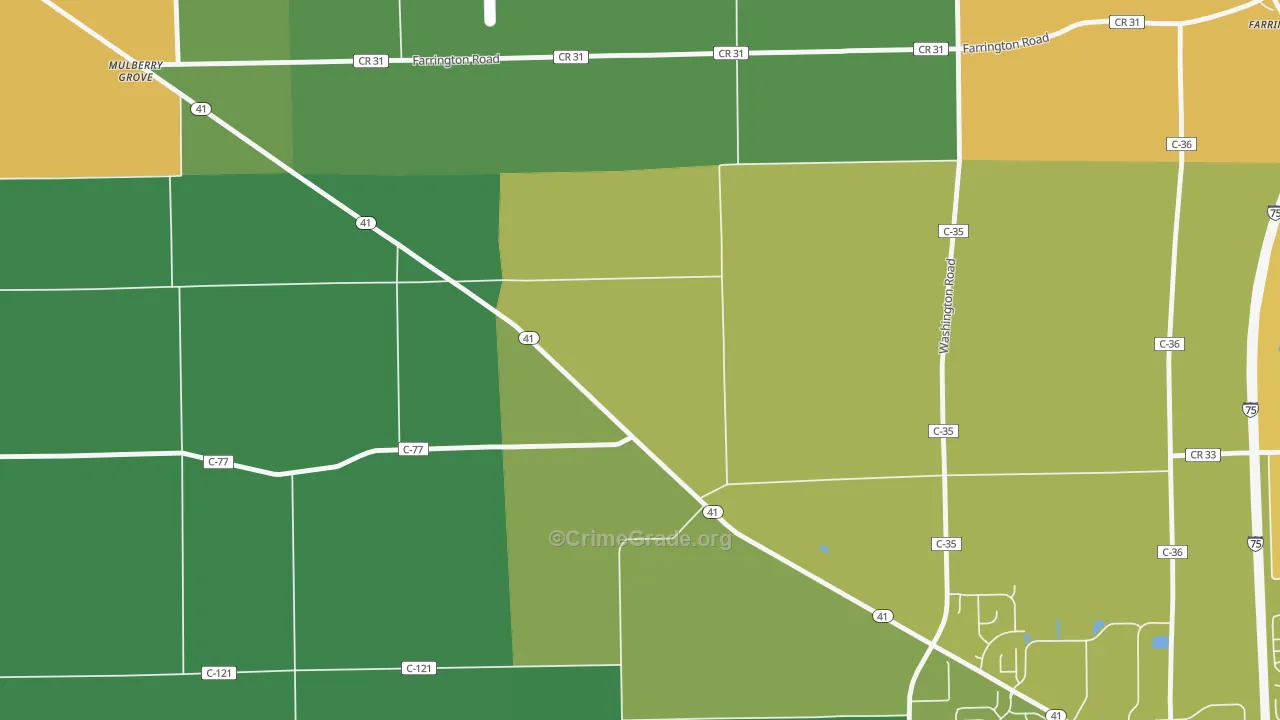 Farrington, OH Map of Murder Rates