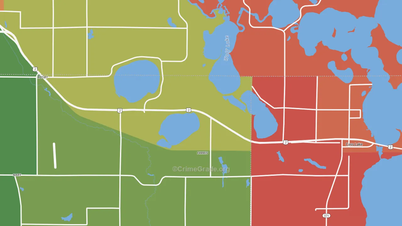 Farris, MN Map of Murder Rates
