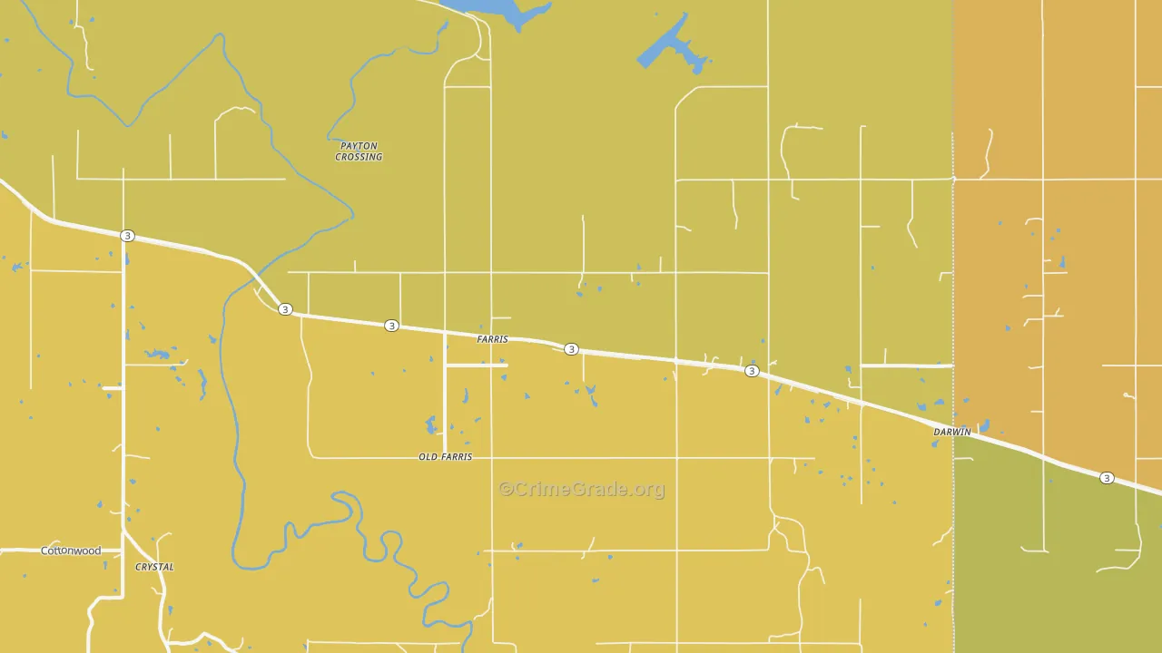 Farris, OK Map of Murder Rates