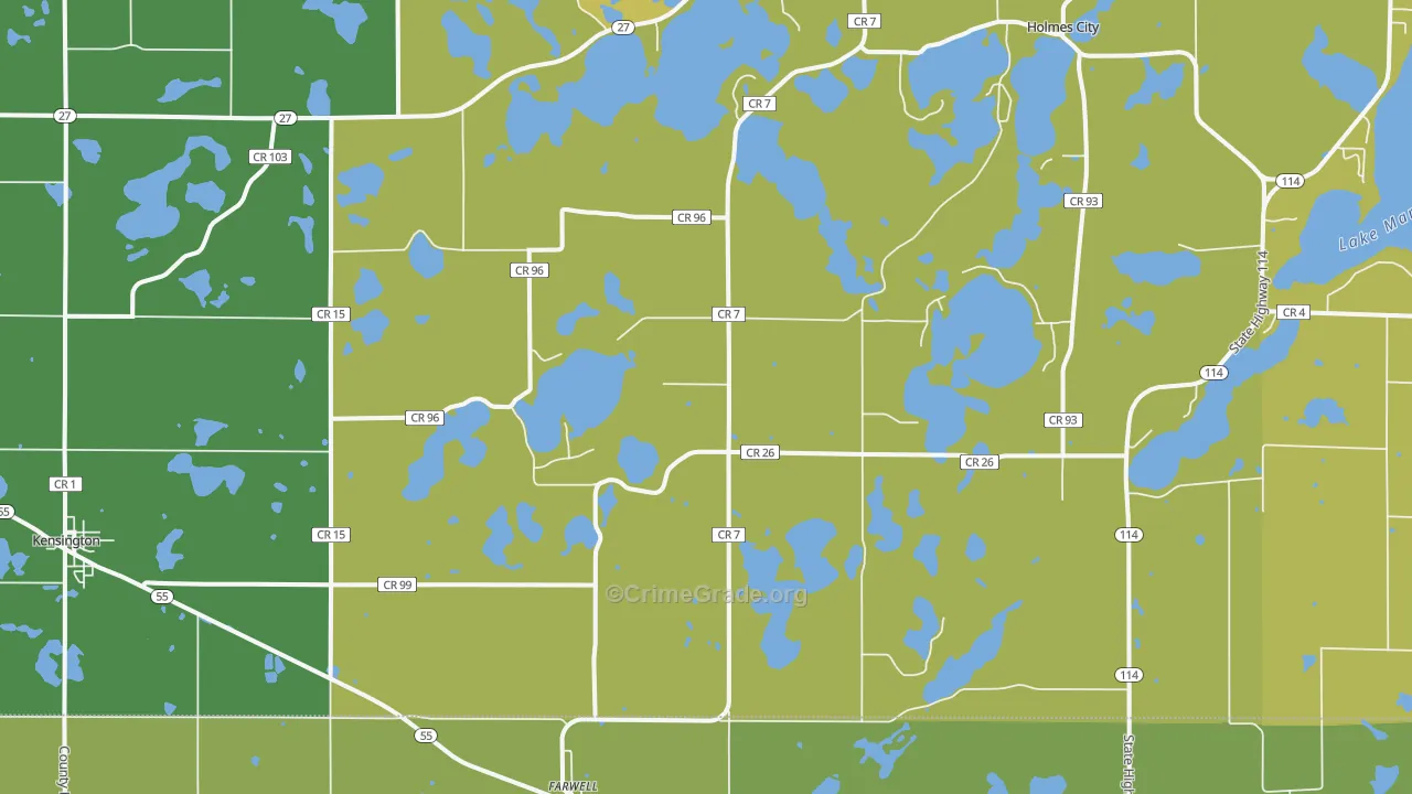 Farwell, MN Map of Murder Rates