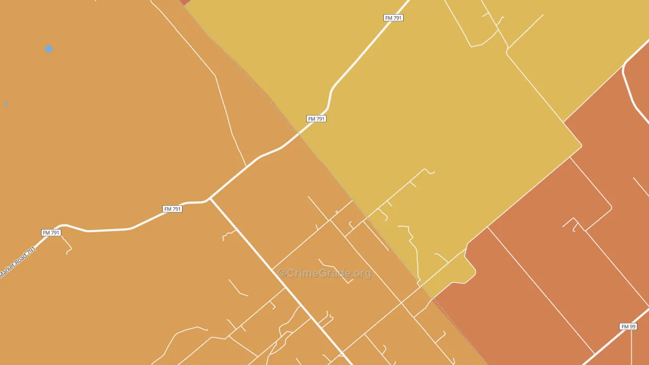 Fashing, TX Map of Murder Rates