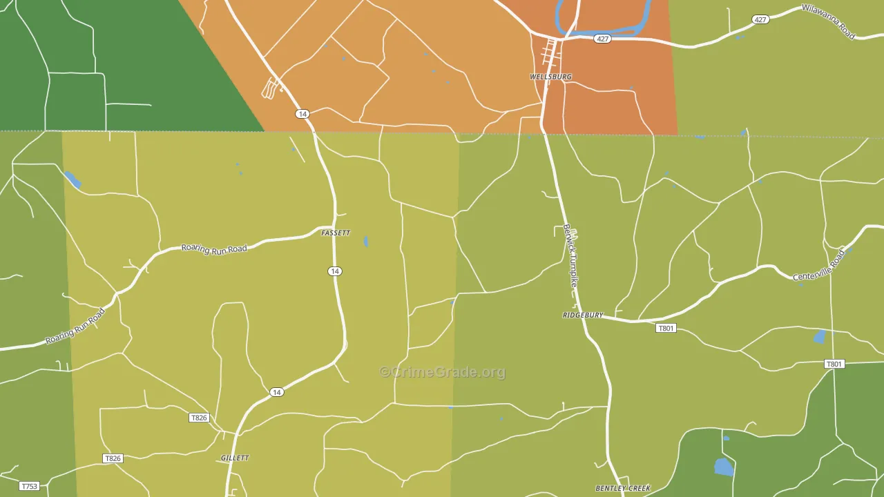 Fassett, PA Map of Murder Rates