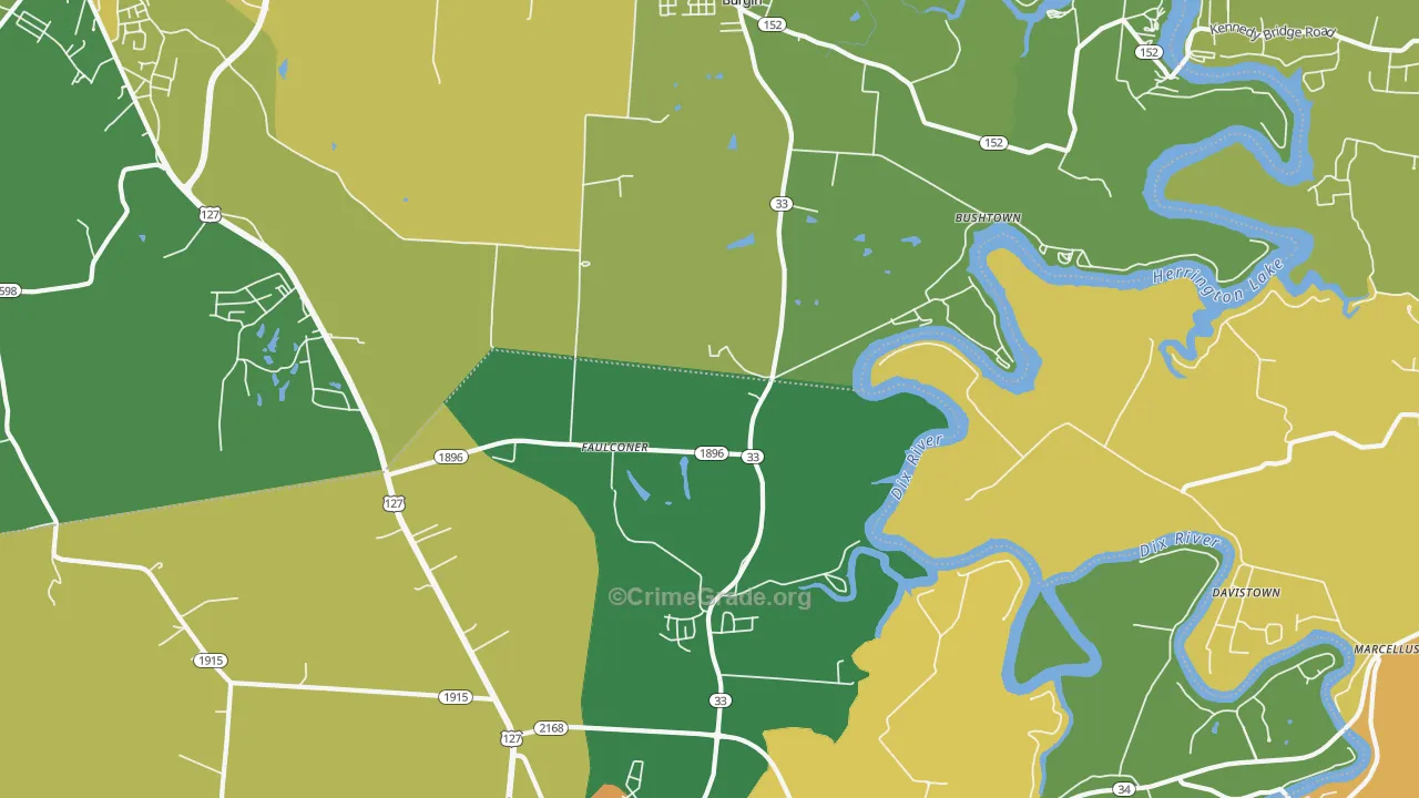 Faulconer, KY Map of Murder Rates