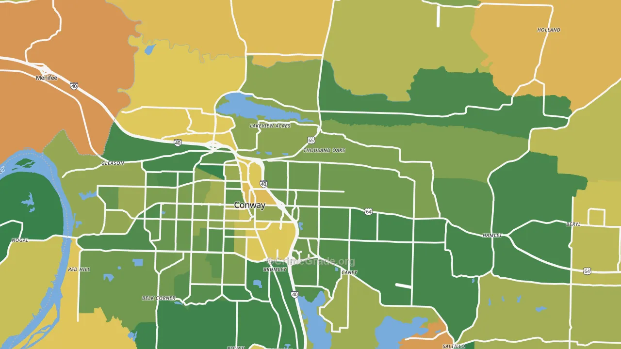 Faulkner County, AR Map of Murder Rates