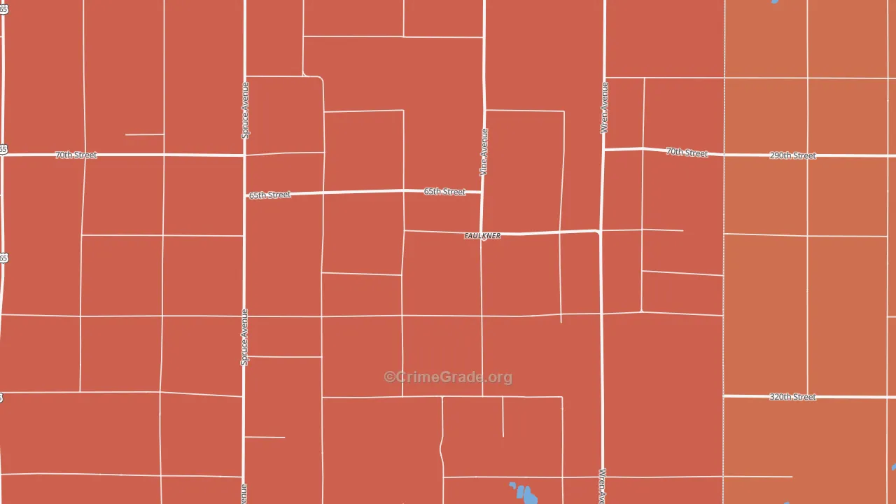 Faulkner, IA Map of Murder Rates