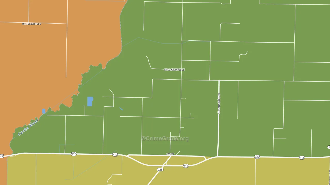 Faulknerville, AR Map of Murder Rates
