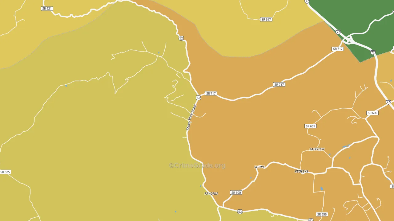 Favonia, VA Map of Murder Rates