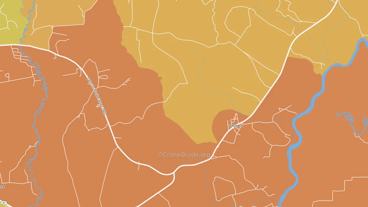 Fawil, TX Map of Murder Rates