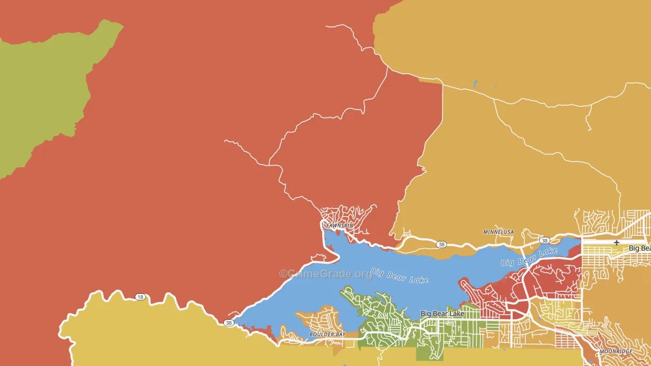 Fawnskin, CA Map of Murder Rates