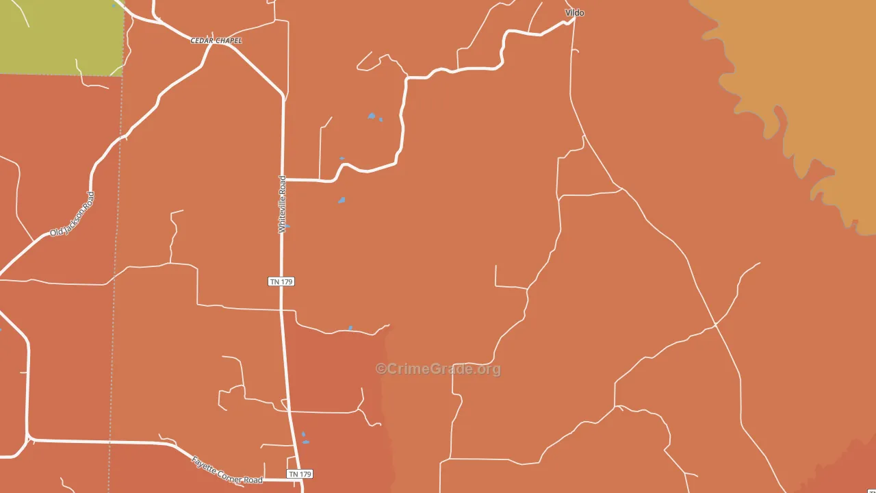 Fayette Corners, TN Map of Murder Rates