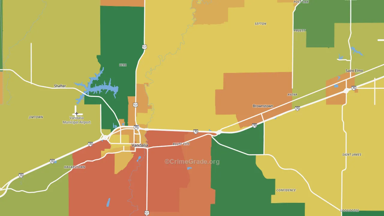 Fayette County, IL Map of Murder Rates