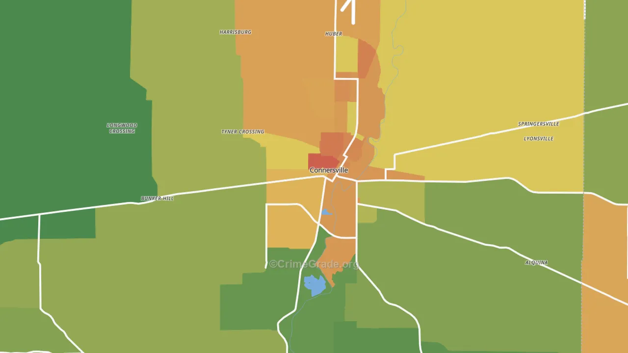 Fayette County, IN Map of Murder Rates