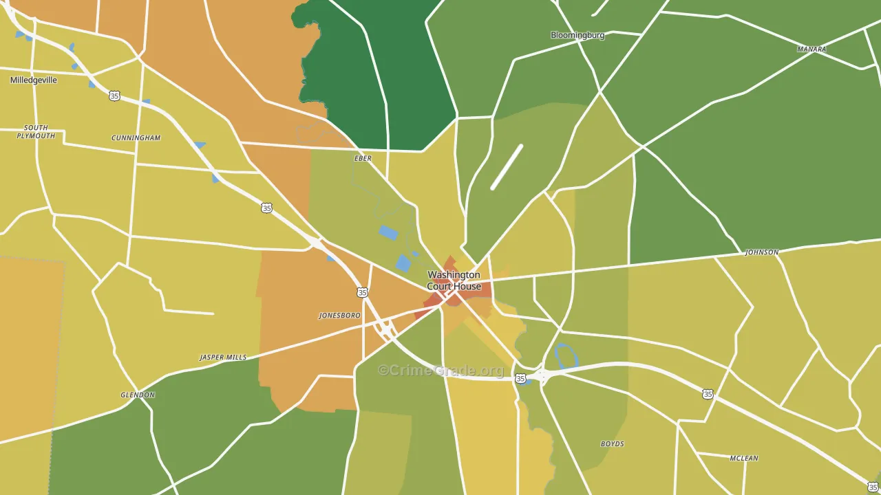 Fayette County, OH Map of Murder Rates