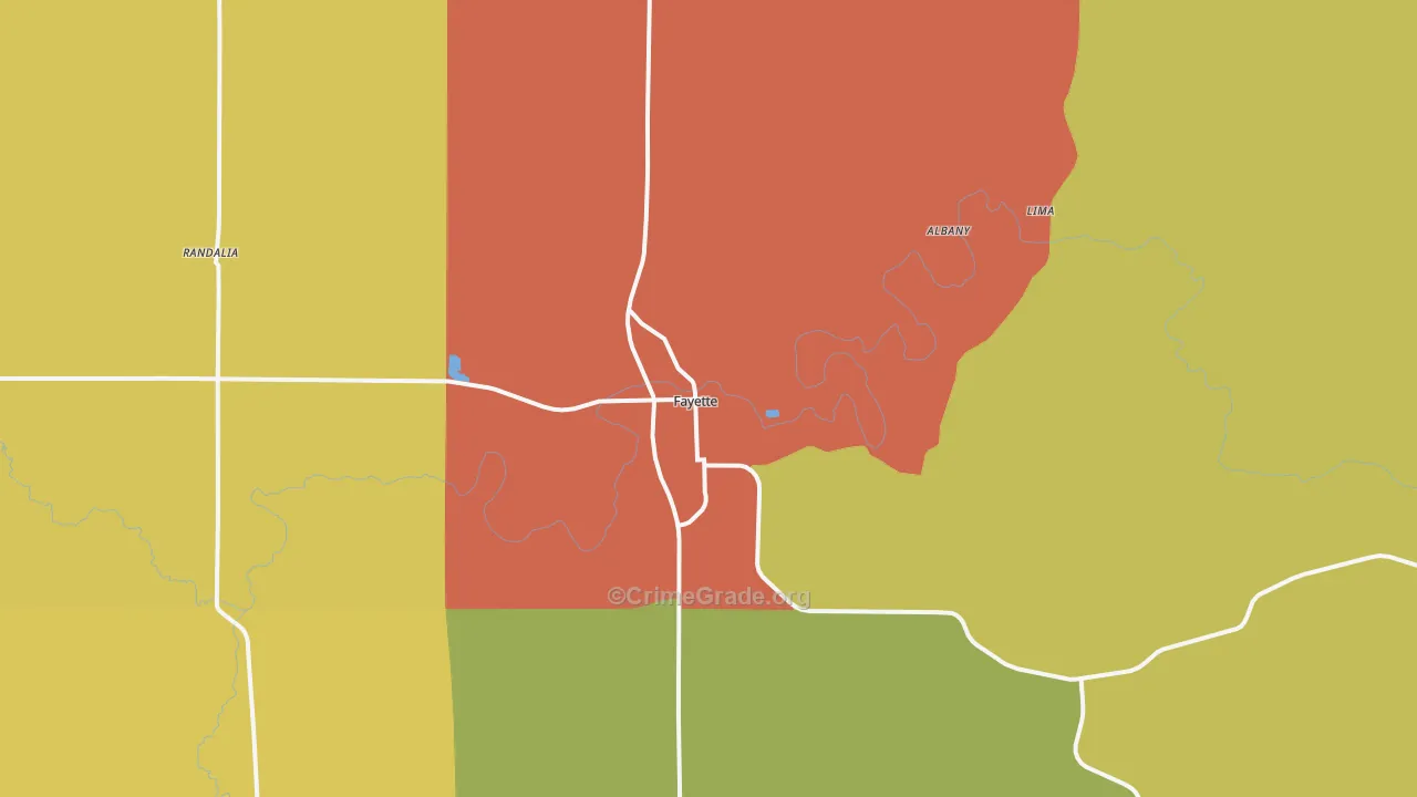 Fayette, IA Map of Murder Rates