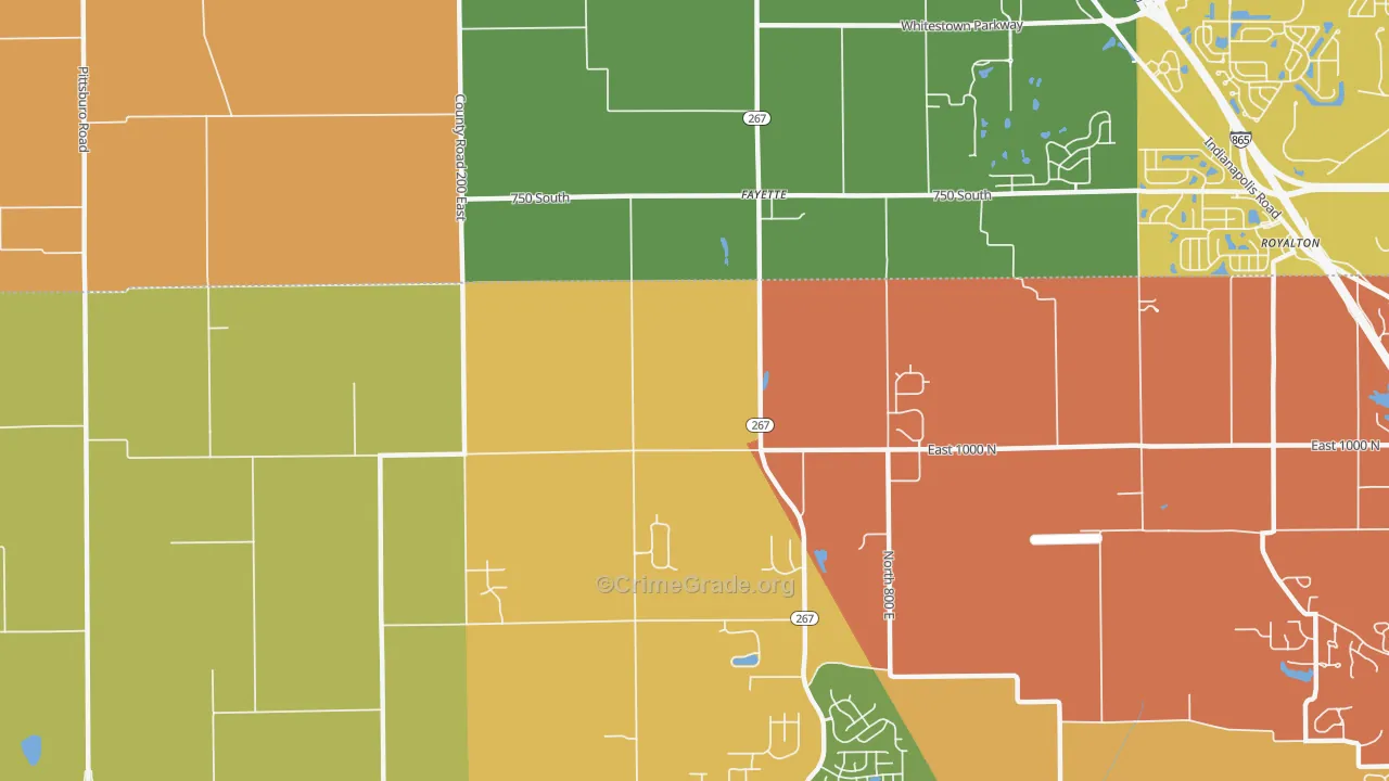 Fayette, IN Map of Murder Rates