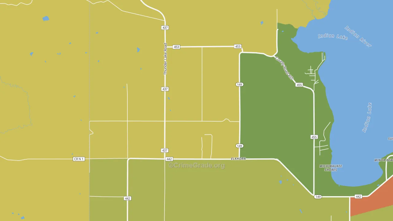 Fayette, MI Map of Murder Rates