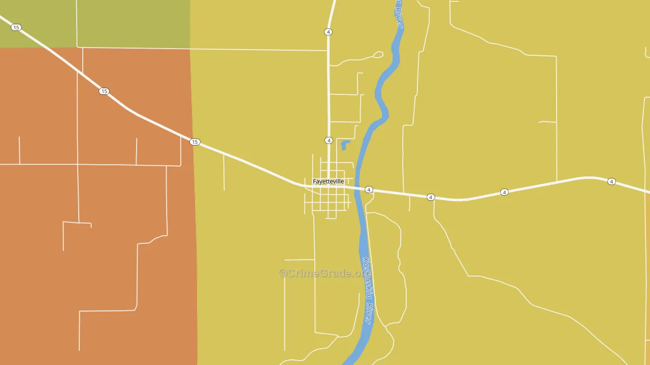 Fayetteville, IL Map of Murder Rates