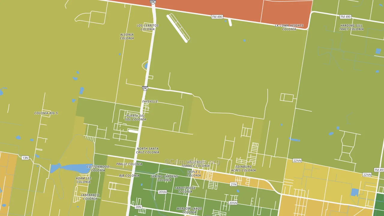 Faysville, TX Map of Murder Rates