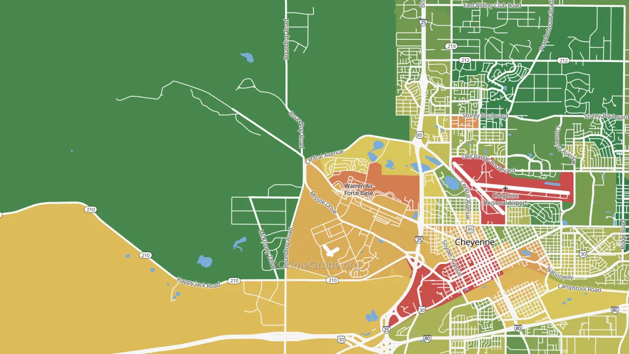 Fe Warren Afb, WY Map of Murder Rates