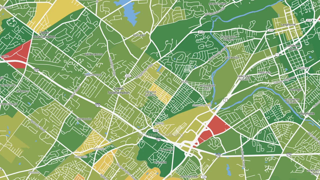 Feasterville-Trevose, PA Map of Murder Rates