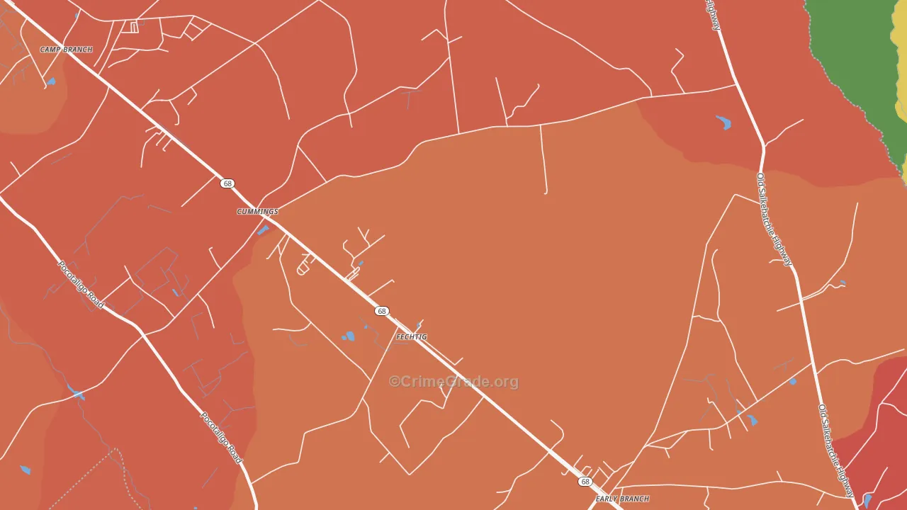 Fechtig, SC Map of Murder Rates