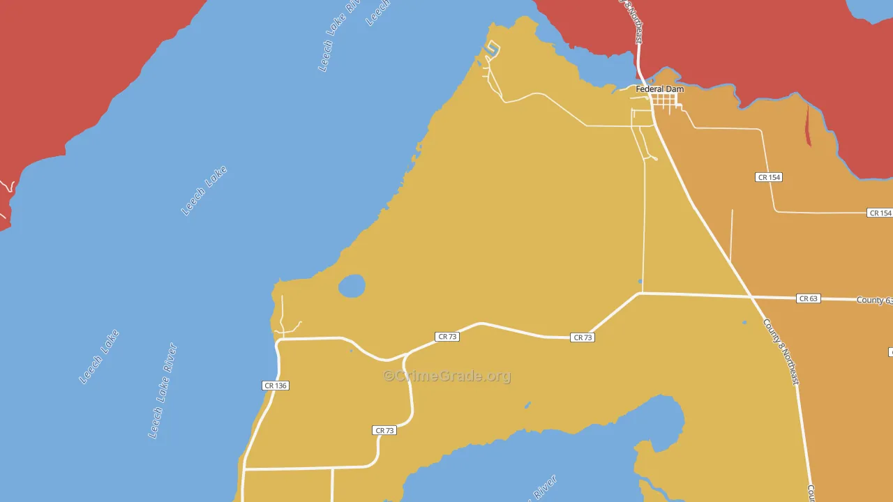 Federal Dam, MN Map of Murder Rates
