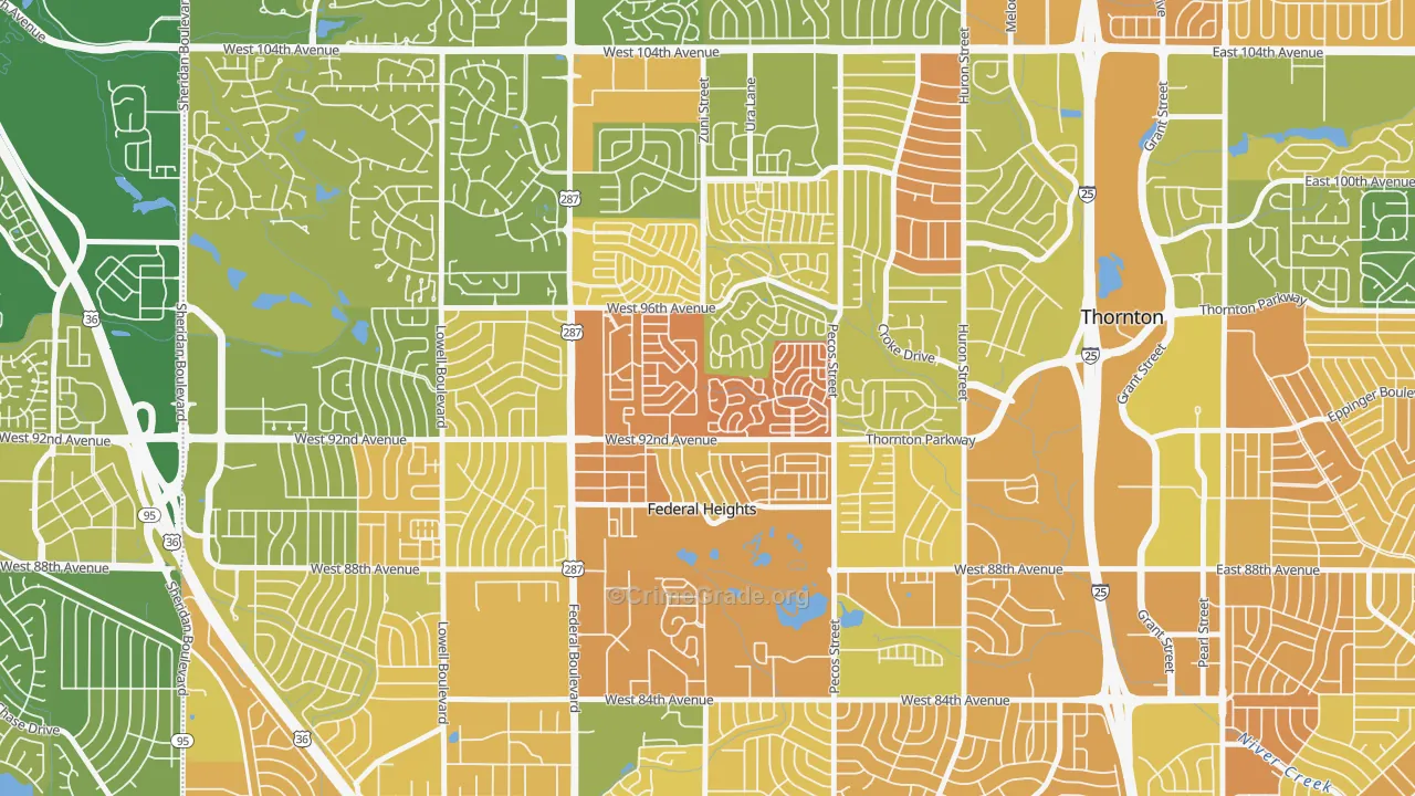 Federal Heights, CO Map of Murder Rates