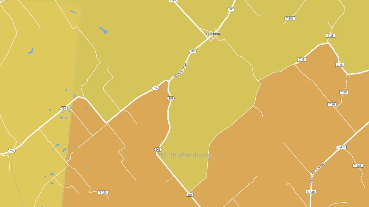 Feesburg, OH Map of Murder Rates
