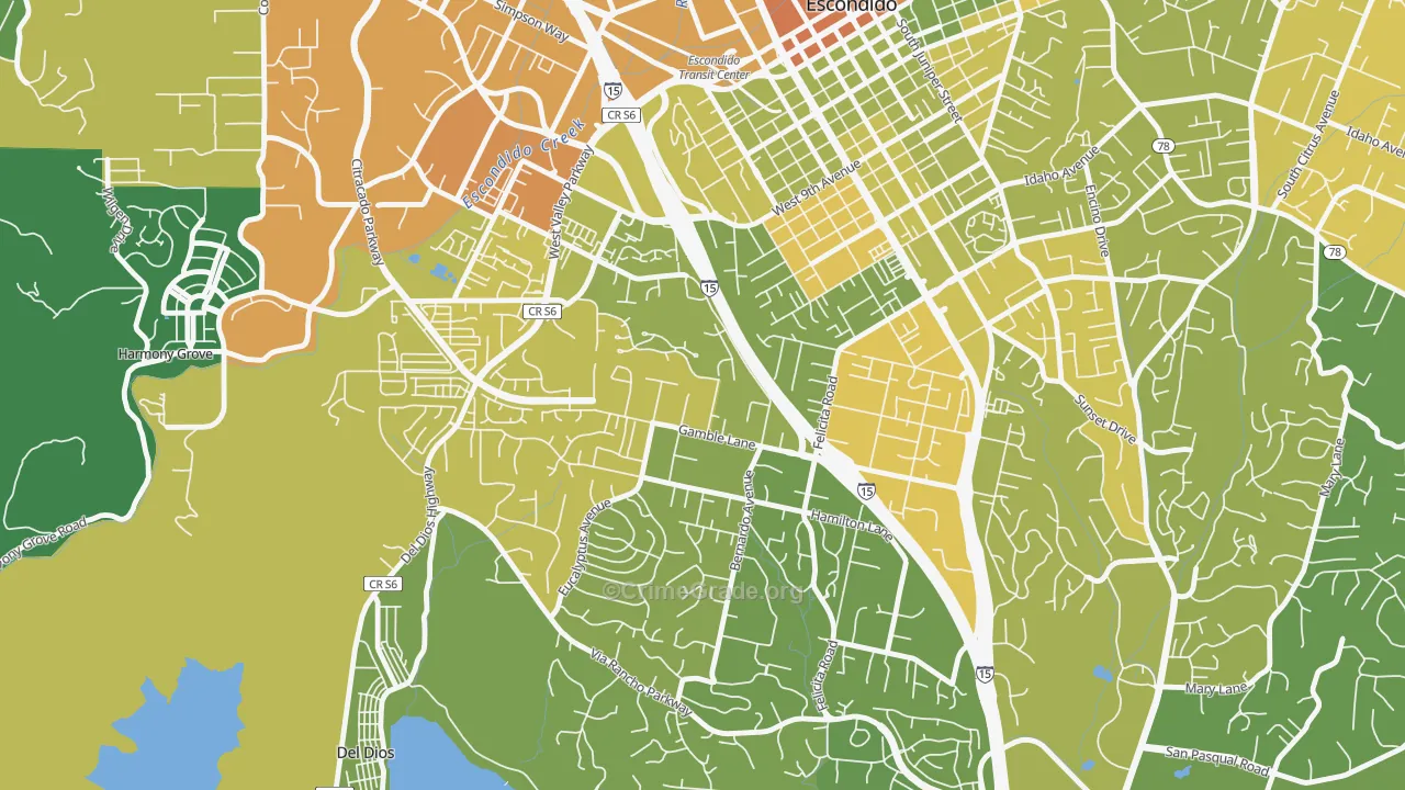 Felicita, Escondido, CA Map of Murder Rates