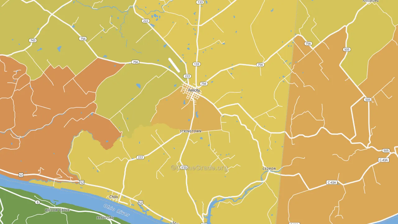 Felicity, OH Map of Murder Rates