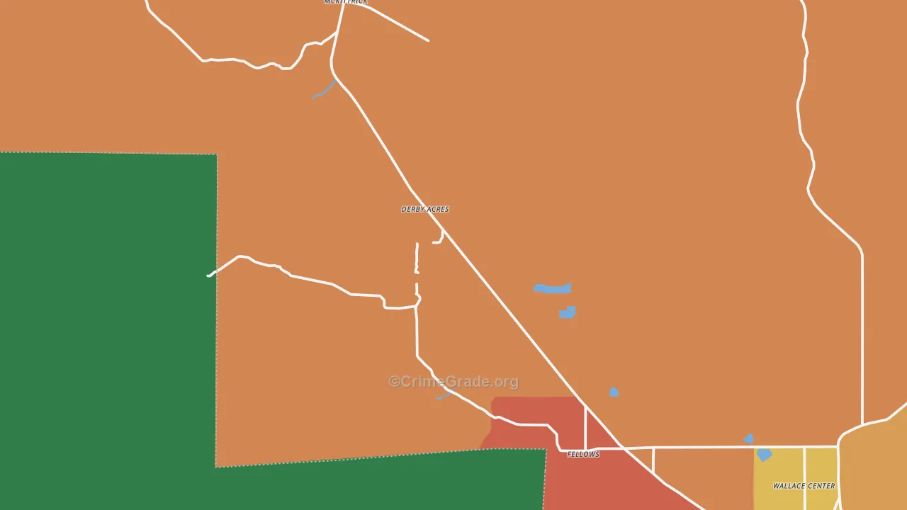 Fellows, CA Map of Murder Rates