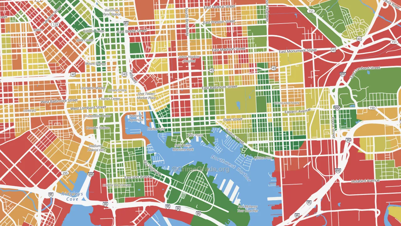 Fells Point, Baltimore, MD Map of Murder Rates