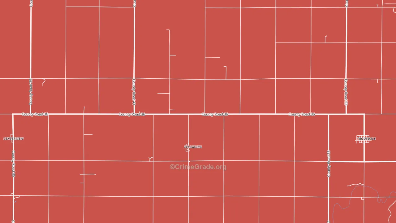 Fellsburg, KS Map of Murder Rates