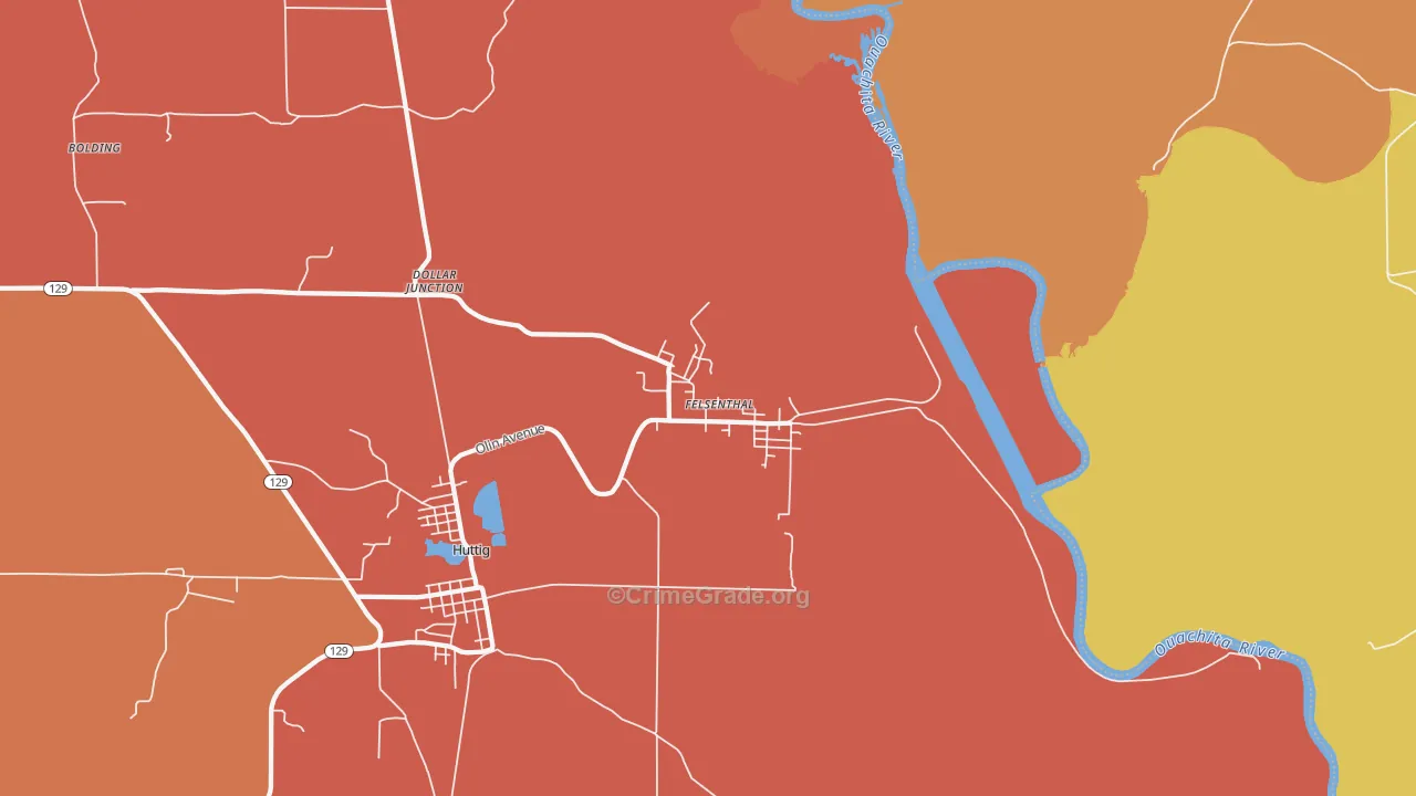 Felsenthal, AR Map of Murder Rates