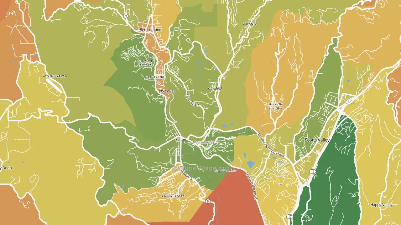 Felton, CA Map of Murder Rates