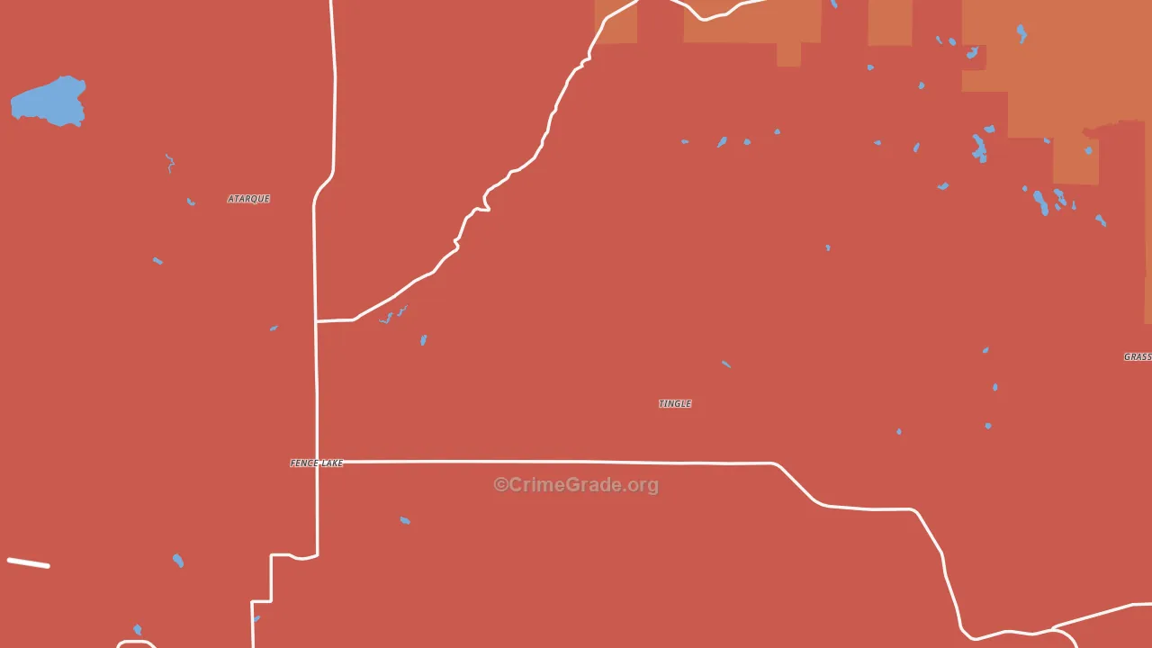 Fence Lake, NM Map of Murder Rates