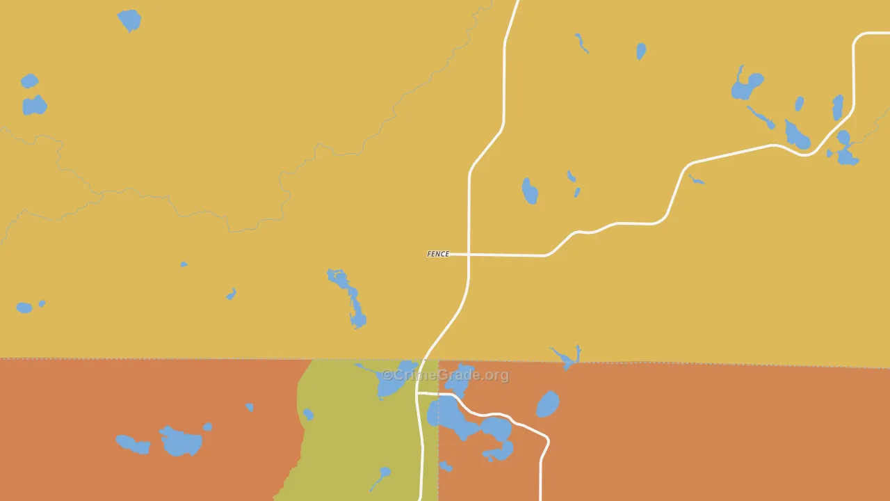 Fence, WI Map of Murder Rates