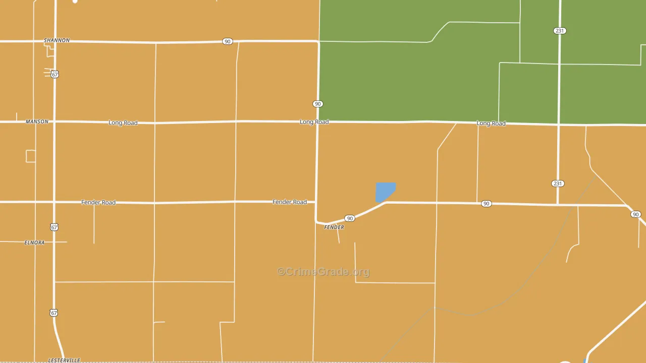 Fender, AR Map of Murder Rates