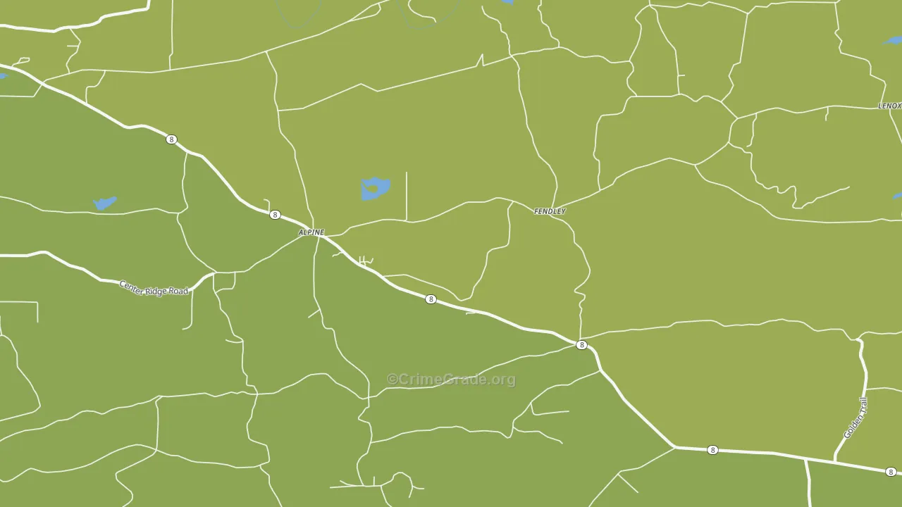 Fendley, AR Map of Murder Rates