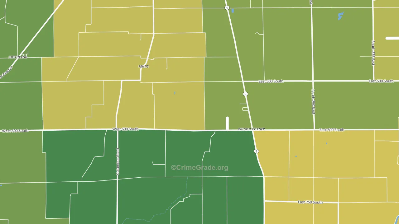 Fenns, IN Map of Murder Rates